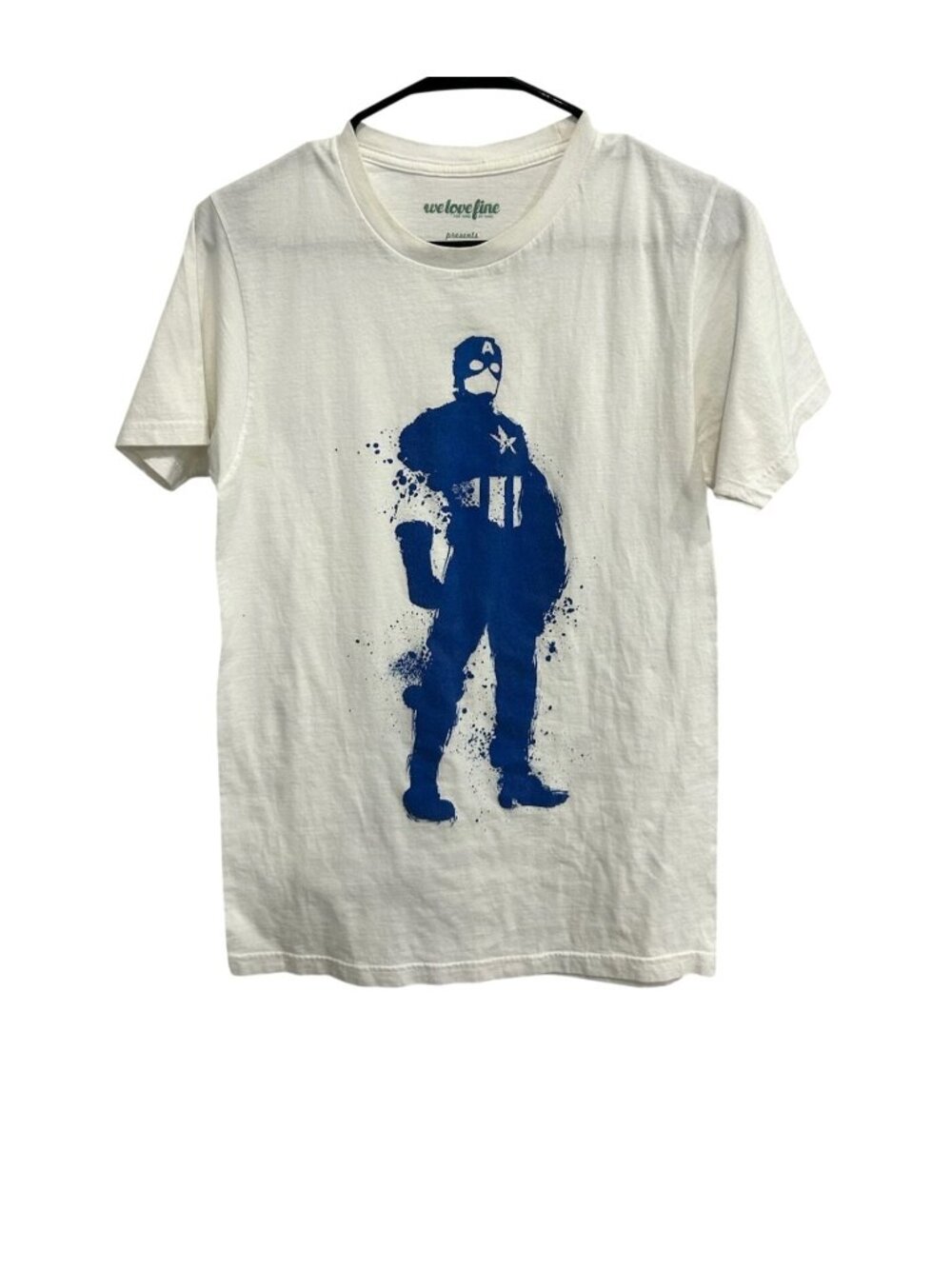Marvel Small Captain America White Graphic T-Shirt Cotton Retro Nostalgia Core